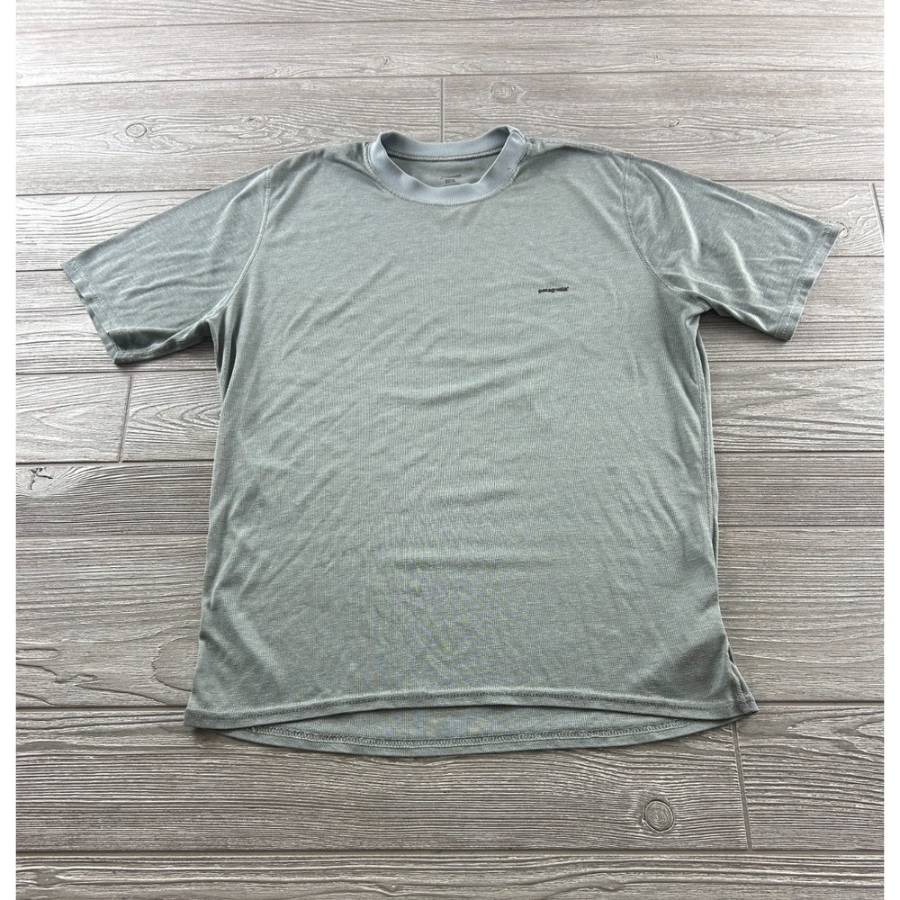 Patagonia Mens Gray Capilene Cool Trail Short Sleeve Hiking Crew Neck T-Shirt L